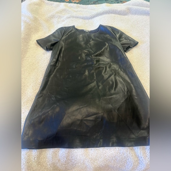 Z Supply London Elegant Black Faux Leather Dress L - Picture 4 of 4